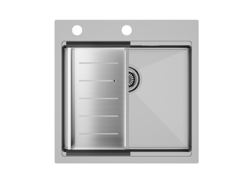 Кухонная мойка Paulmark PM705151-BS+A405-BS 50х50 цвет нержавеющая сталь поверхность матовая